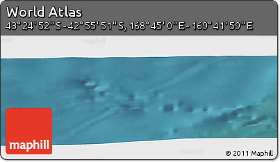 Satellite Panoramic Map of the Area around 43° 10' 22" S, 169° 13' 29" E