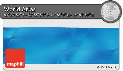 Physical Panoramic Map of the Area around 43° 10' 22" S, 16° 13' 30" E