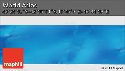 Physical Panoramic Map of the Area around 43° 10' 22" S, 16° 13' 30" E