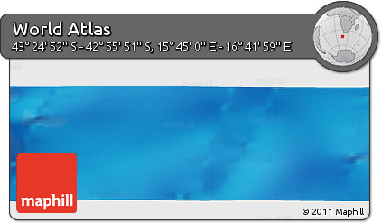 Shaded Relief Panoramic Map of the Area around 43° 10' 22" S, 16° 13' 30" E
