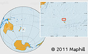 Political Location Map of the area around 43° 10' 22" S, 176° 43' 29" W