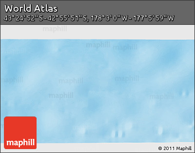 Physical 3D Map of the Area around 43° 10' 22" S, 177° 34' 29" W