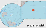 Gray Location Map of the area around 43° 10' 22" S, 178° 25' 30" W