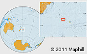 Political Location Map of the area around 43° 10' 22" S, 178° 25' 30" W