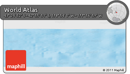Physical Panoramic Map of the Area around 43° 10' 22" S, 178° 25' 30" W