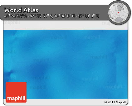 Physical 3D Map of the Area around 43° 10' 22" S, 17° 4' 30" E