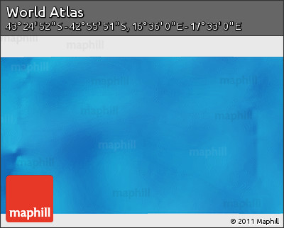 Physical 3D Map of the Area around 43° 10' 22" S, 17° 4' 30" E