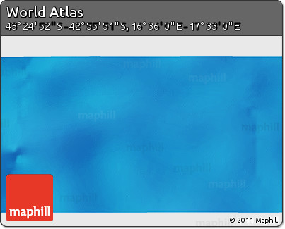 Physical 3D Map of the Area around 43° 10' 22" S, 17° 4' 30" E