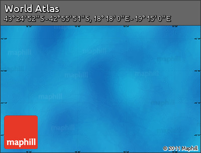 Physical Map of the Area around 43° 10' 22" S, 18° 46' 29" E