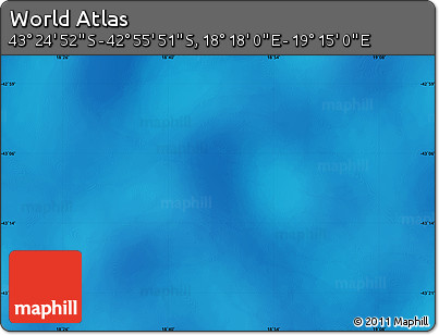 Physical Map of the Area around 43° 10' 22" S, 18° 46' 29" E