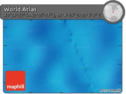 Physical Map of the Area around 43° 10' 22" S, 19° 37' 30" E