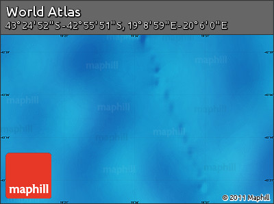 Physical Map of the Area around 43° 10' 22" S, 19° 37' 30" E