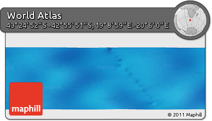 Physical Panoramic Map of the Area around 43° 10' 22" S, 19° 37' 30" E