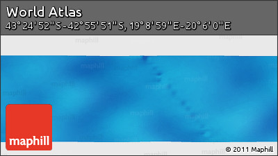 Physical Panoramic Map of the Area around 43° 10' 22" S, 19° 37' 30" E
