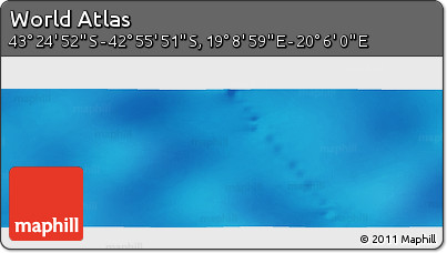 Physical Panoramic Map of the Area around 43° 10' 22" S, 19° 37' 30" E