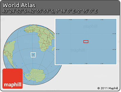 Savanna Style Location Map of the Area around 43° 10' 22" S, 1° 46' 29" E