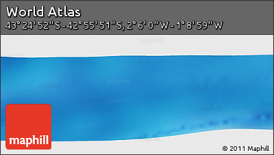 Physical Panoramic Map of the Area around 43° 10' 22" S, 1° 37' 30" W