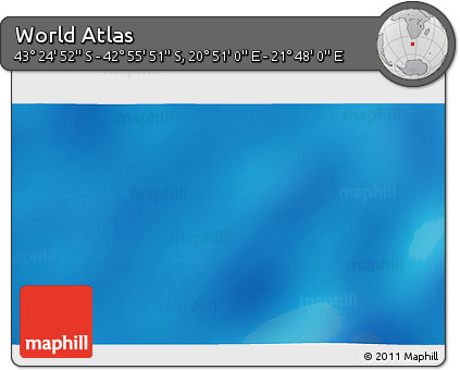 Physical 3D Map of the Area around 43° 10' 22" S, 21° 19' 30" E