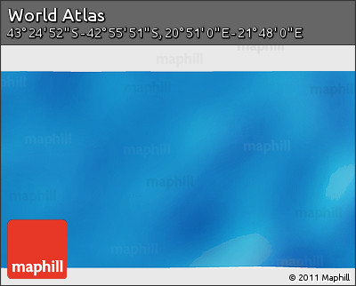 Physical 3D Map of the Area around 43° 10' 22" S, 21° 19' 30" E