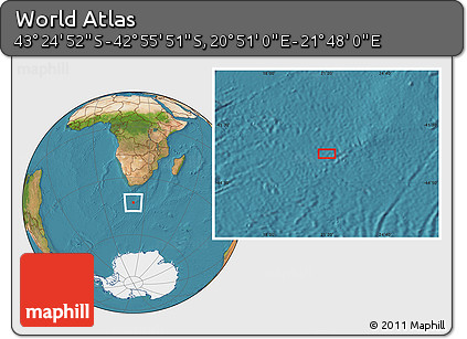 Satellite Location Map of the Area around 43° 10' 22" S, 21° 19' 30" E