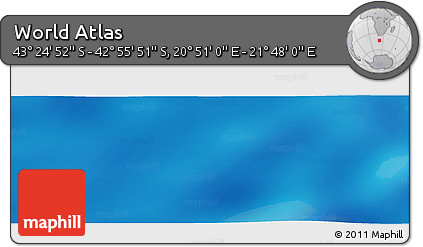 Physical Panoramic Map of the Area around 43° 10' 22" S, 21° 19' 30" E