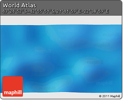 Shaded Relief 3D Map of the Area around 43° 10' 22" S, 22° 10' 29" E