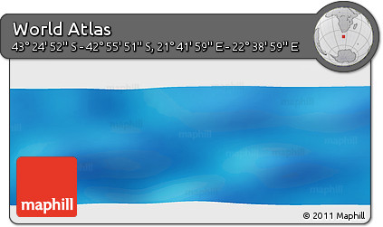 Physical Panoramic Map of the Area around 43° 10' 22" S, 22° 10' 29" E