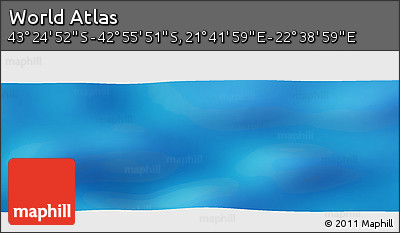 Physical Panoramic Map of the Area around 43° 10' 22" S, 22° 10' 29" E