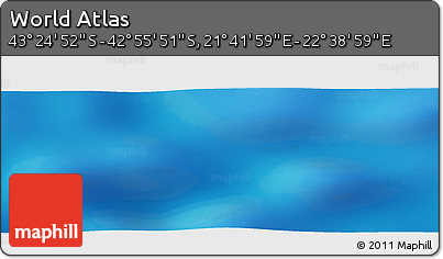 Physical Panoramic Map of the Area around 43° 10' 22" S, 22° 10' 29" E
