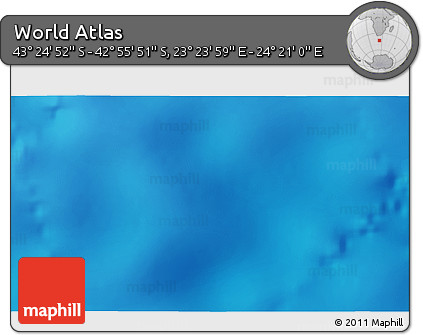Physical 3D Map of the Area around 43° 10' 22" S, 23° 52' 30" E