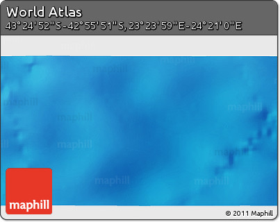 Physical 3D Map of the Area around 43° 10' 22" S, 23° 52' 30" E
