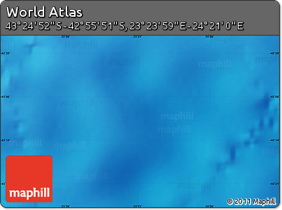Physical Map of the Area around 43° 10' 22" S, 23° 52' 30" E