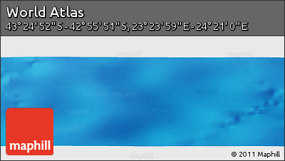 Physical Panoramic Map of the Area around 43° 10' 22" S, 23° 52' 30" E