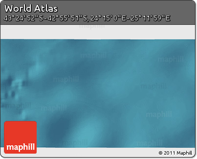 Satellite 3D Map of the Area around 43° 10' 22" S, 24° 43' 30" E
