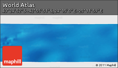Physical Panoramic Map of the Area around 43° 10' 22" S, 24° 43' 30" E