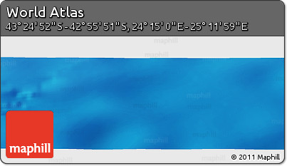 Physical Panoramic Map of the Area around 43° 10' 22" S, 24° 43' 30" E