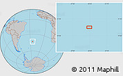 Gray Location Map of the area around 43° 10' 22" S, 24° 34' 30" W