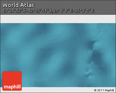 Satellite 3D Map of the Area around 43° 10' 22" S, 25° 34' 30" E