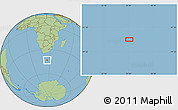 Savanna Style Location Map of the area around 43° 10' 22" S, 25° 34' 30" E