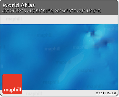 Physical 3D Map of the Area around 43° 10' 22" S, 27° 16' 29" E