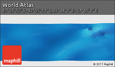 Physical Panoramic Map of the Area around 43° 10' 22" S, 27° 16' 29" E