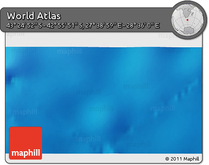 Shaded Relief 3D Map of the Area around 43° 10' 22" S, 28° 7' 30" E