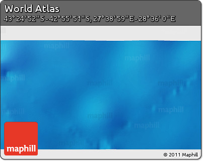 Shaded Relief 3D Map of the Area around 43° 10' 22" S, 28° 7' 30" E
