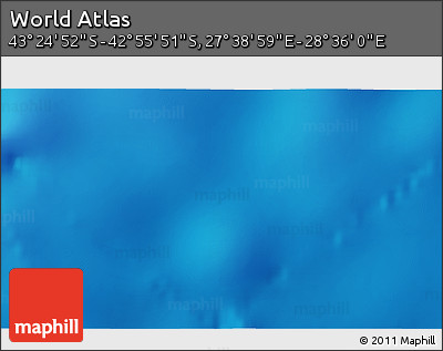 Shaded Relief 3D Map of the Area around 43° 10' 22" S, 28° 7' 30" E
