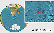 Satellite Location Map of the area around 43° 10' 22" S, 28° 7' 30" E