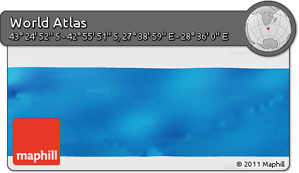 Physical Panoramic Map of the Area around 43° 10' 22" S, 28° 7' 30" E