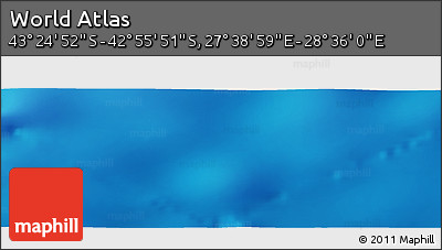 Physical Panoramic Map of the Area around 43° 10' 22" S, 28° 7' 30" E