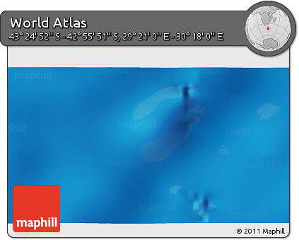 Physical 3D Map of the Area around 43° 10' 22" S, 29° 49' 30" E