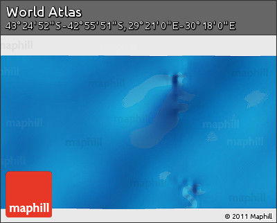 Physical 3D Map of the Area around 43° 10' 22" S, 29° 49' 30" E