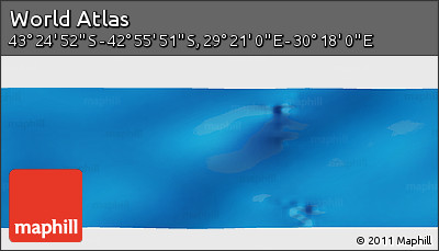 Physical Panoramic Map of the Area around 43° 10' 22" S, 29° 49' 30" E